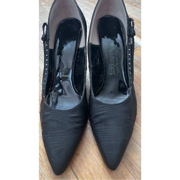 Vintage 1960s Go Steady With Fiancées Pointy Black Heels - size 7 AA - Picture 3 of 9